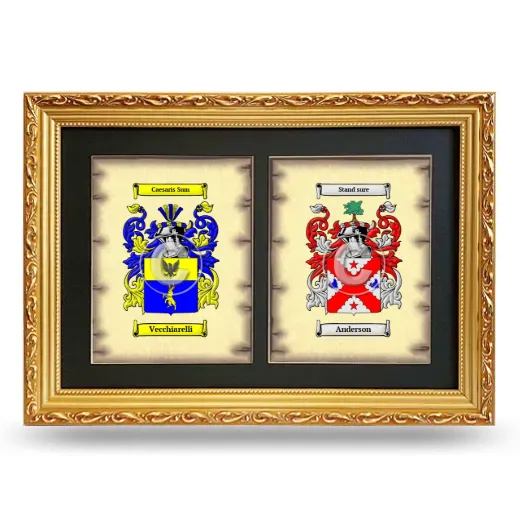 Double Coat of Arms Framed - Gold