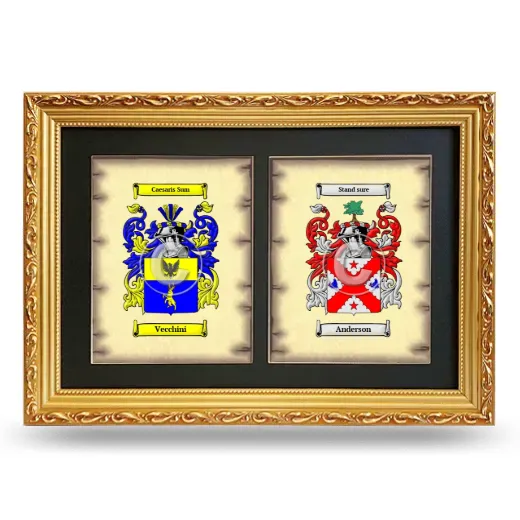 Double Coat of Arms Framed - Gold