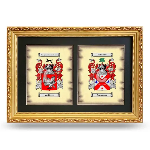 Double Coat of Arms Framed - Gold