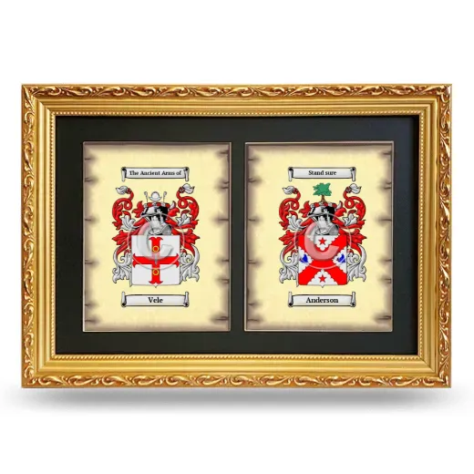 Double Coat of Arms Framed - Gold