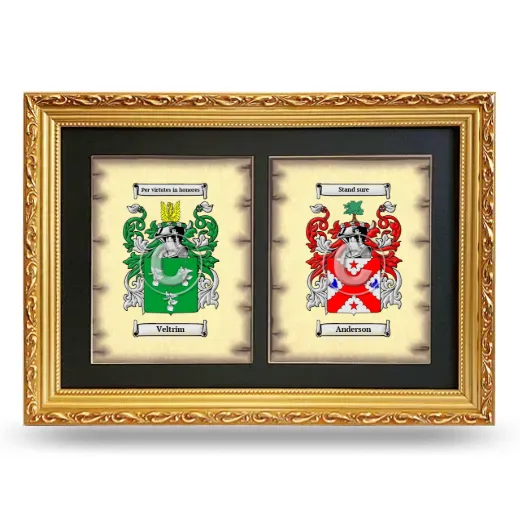 Double Coat of Arms Framed - Gold