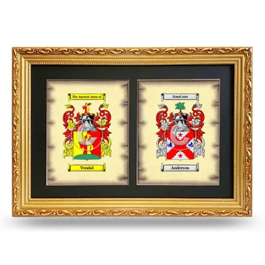 Double Coat of Arms Framed - Gold