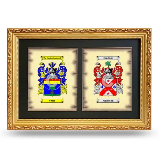 Double Coat of Arms Framed - Gold
