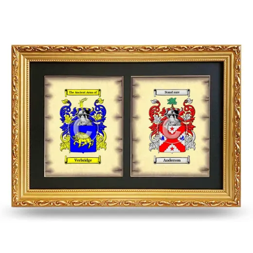 Double Coat of Arms Framed - Gold