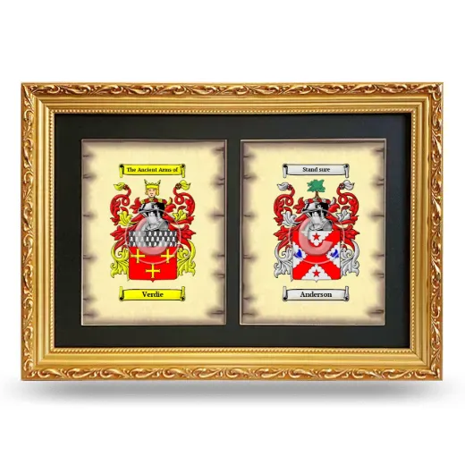 Double Coat of Arms Framed - Gold