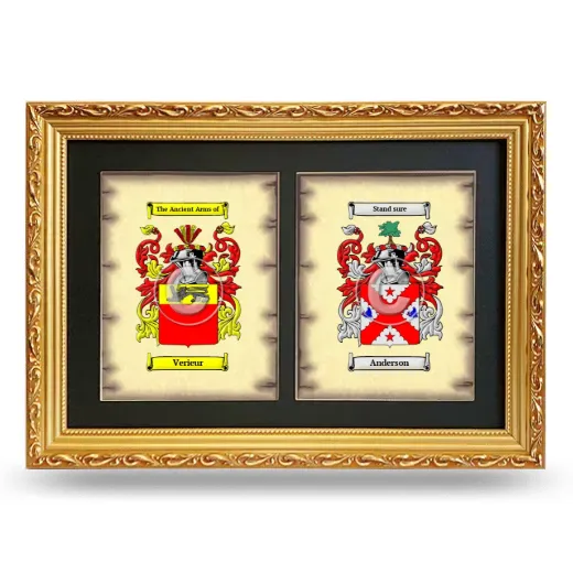 Double Coat of Arms Framed - Gold