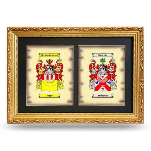 Double Coat of Arms Framed - Gold