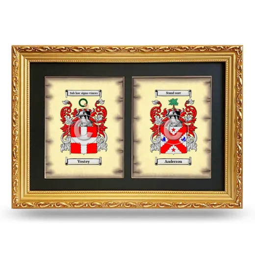Double Coat of Arms Framed - Gold