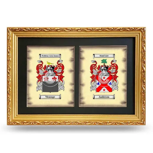 Double Coat of Arms Framed - Gold