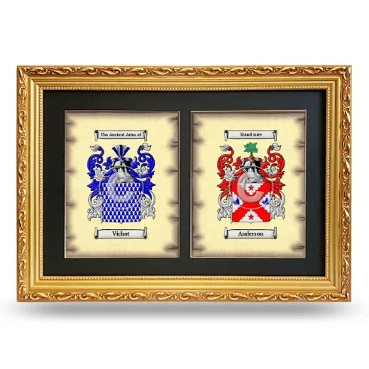 Double Coat of Arms Framed - Gold