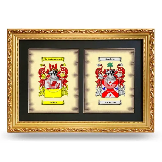 Double Coat of Arms Framed - Gold