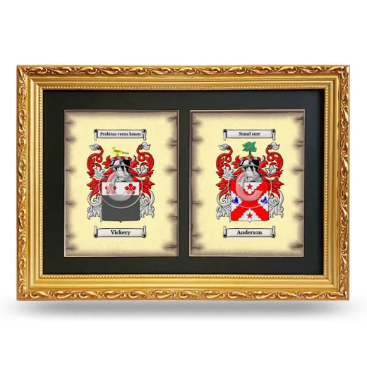 Double Coat of Arms Framed - Gold