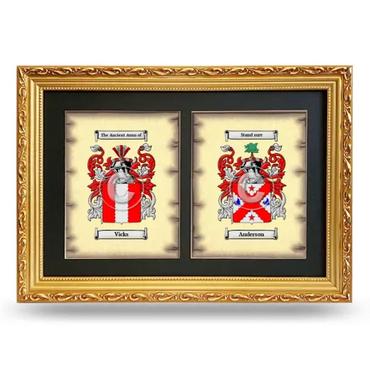 Double Coat of Arms Framed - Gold