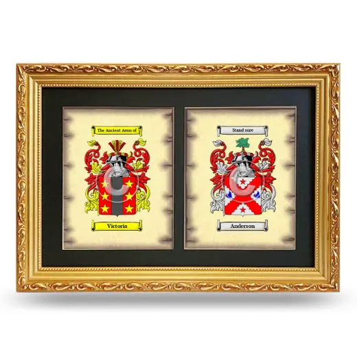 Double Coat of Arms Framed - Gold