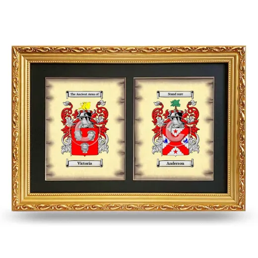 Double Coat of Arms Framed - Gold