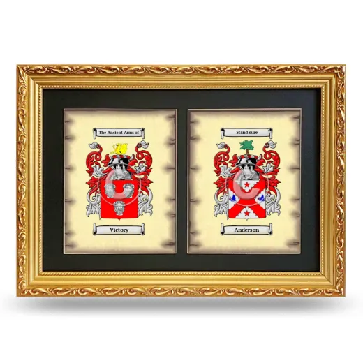 Double Coat of Arms Framed - Gold