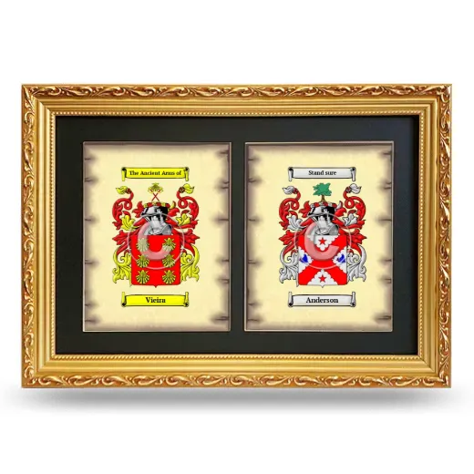 Double Coat of Arms Framed - Gold