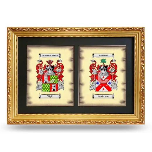 Double Coat of Arms Framed - Gold