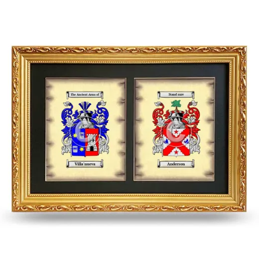 Double Coat of Arms Framed - Gold