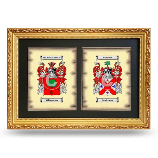 Double Coat of Arms Framed - Gold