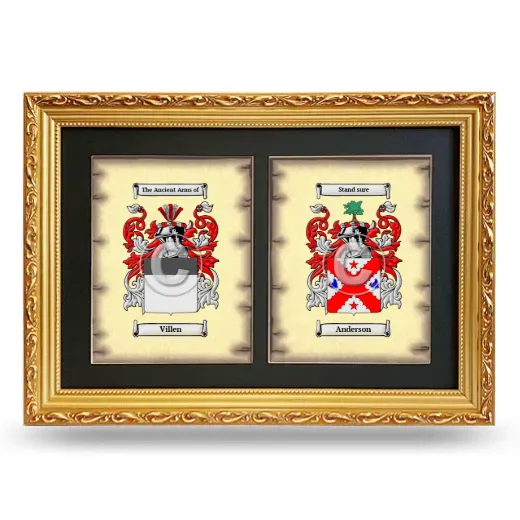 Double Coat of Arms Framed - Gold