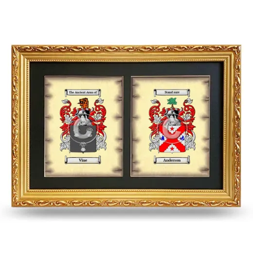 Double Coat of Arms Framed - Gold