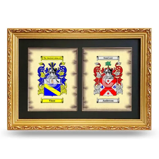 Double Coat of Arms Framed - Gold