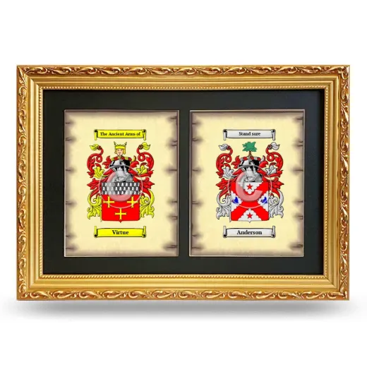 Double Coat of Arms Framed - Gold