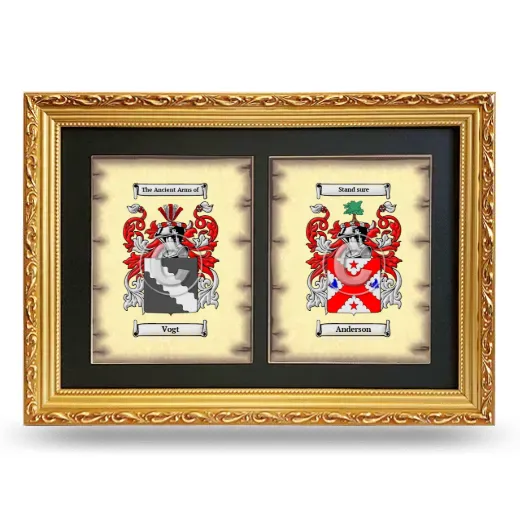 Double Coat of Arms Framed - Gold