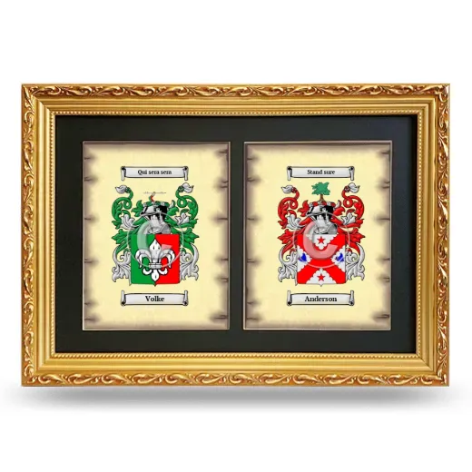 Double Coat of Arms Framed - Gold