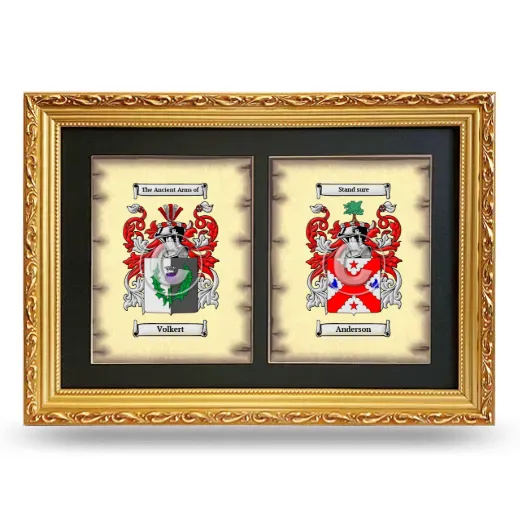 Double Coat of Arms Framed - Gold