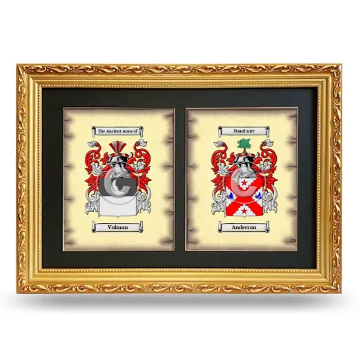 Double Coat of Arms Framed - Gold