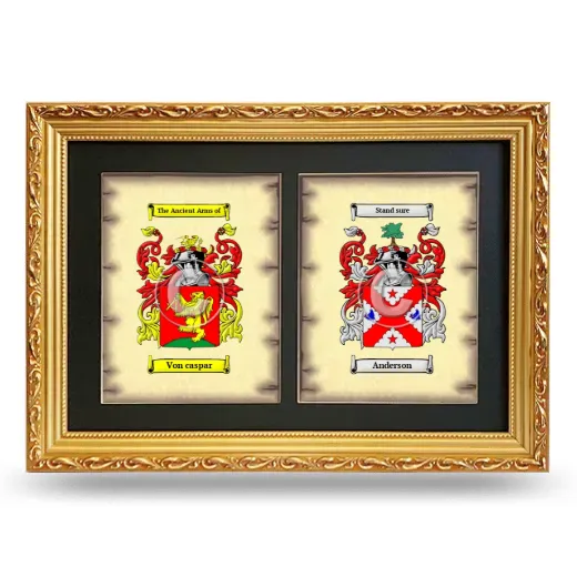 Double Coat of Arms Framed - Gold