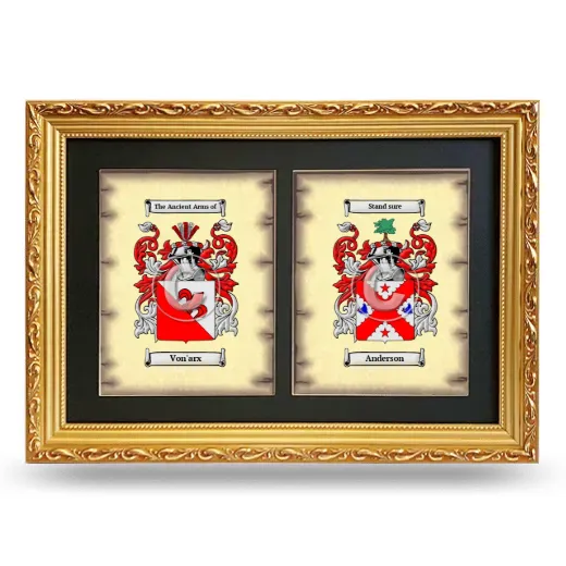Double Coat of Arms Framed - Gold
