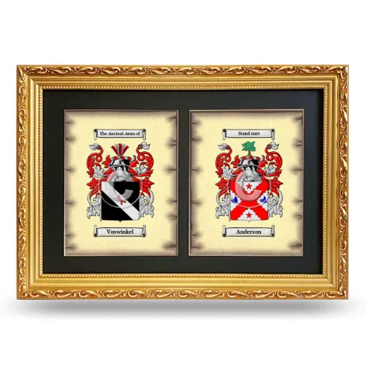 Double Coat of Arms Framed - Gold
