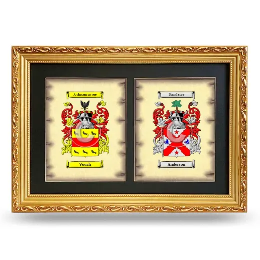 Double Coat of Arms Framed - Gold