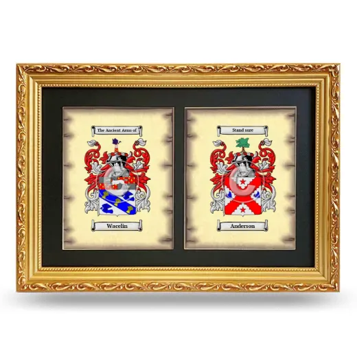 Double Coat of Arms Framed - Gold