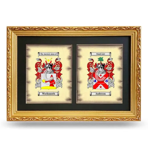 Double Coat of Arms Framed - Gold
