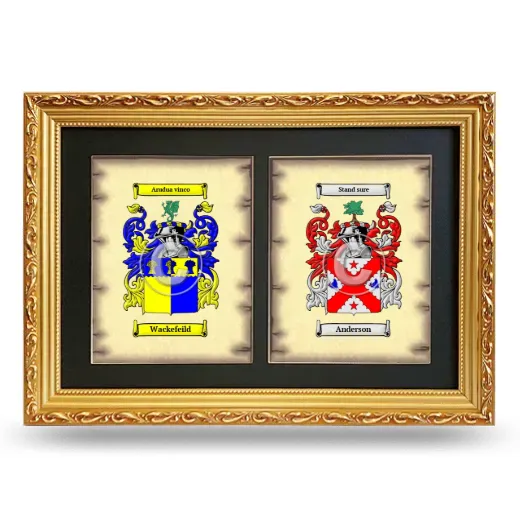Double Coat of Arms Framed - Gold