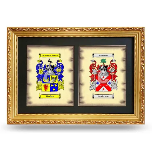 Double Coat of Arms Framed - Gold