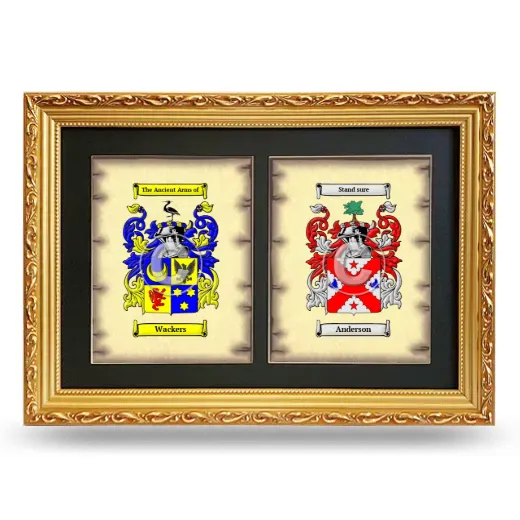 Double Coat of Arms Framed - Gold