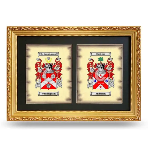 Double Coat of Arms Framed - Gold