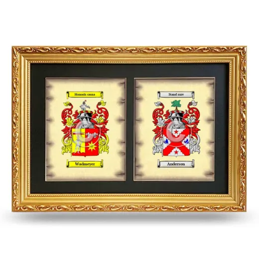 Double Coat of Arms Framed - Gold