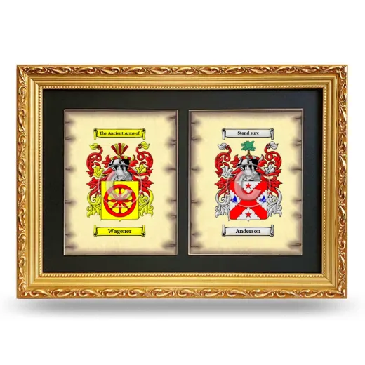 Double Coat of Arms Framed - Gold