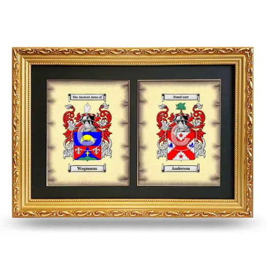 Double Coat of Arms Framed - Gold