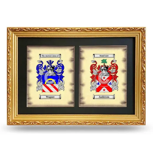 Double Coat of Arms Framed - Gold