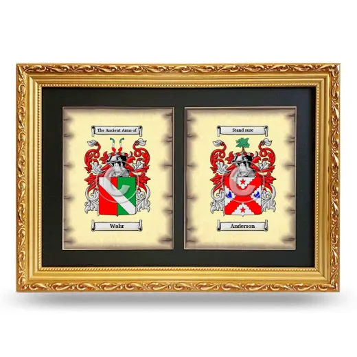 Double Coat of Arms Framed - Gold