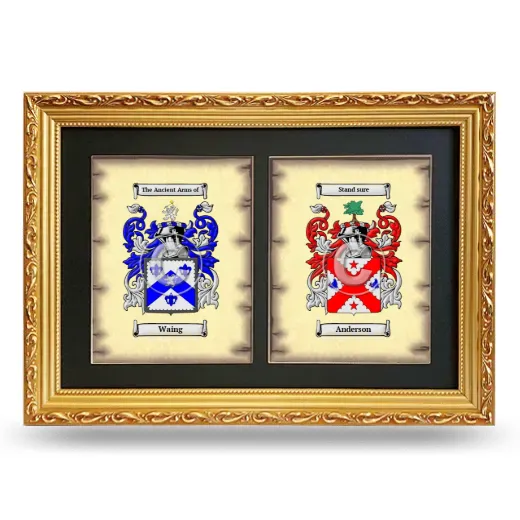 Double Coat of Arms Framed - Gold