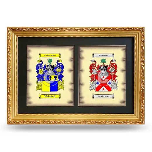 Double Coat of Arms Framed - Gold