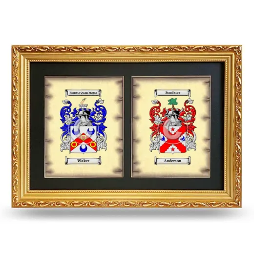 Double Coat of Arms Framed - Gold